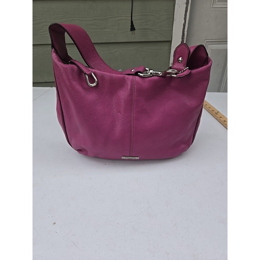 Coach Avery  Tassel Purple Leather Hobo Bag Purse F23960